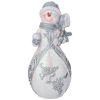 Фигурка декоративная "снеговик с шаром и лопатой" 21*9см-169-621