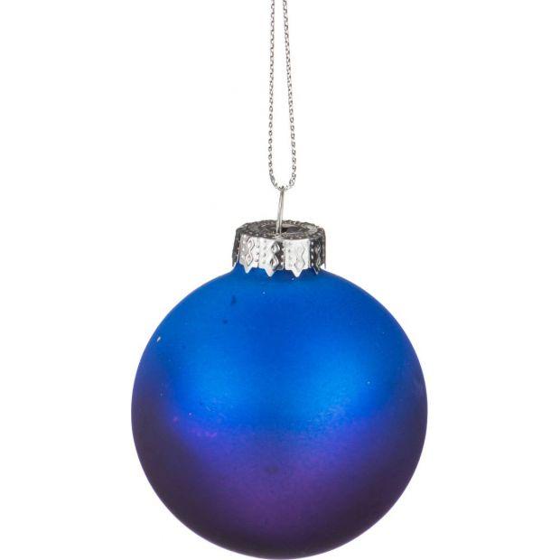 Декоративное изделие шар стеклянный диаметр=6 см. высота=7 см. цвет: синий с фиолетовым (кор=120шт.)-862-124