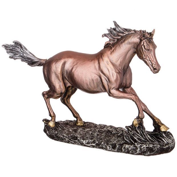 Фигурка декоративна "конь" 34*22 см цвет: бронза-169-262
