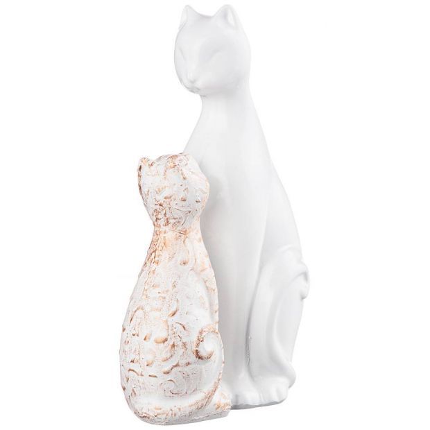 Фигурка декоративная "кошка с котенком" 16*26 см цвет: белый-169-275