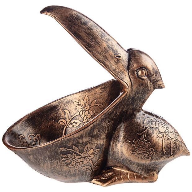Шкатулка декоративная для мелочей "пеликан" 28*27 см цвет: серый-169-245