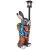 Фигурка "заяц с  фонарем и игрушкой" высота 68 см-169-499
