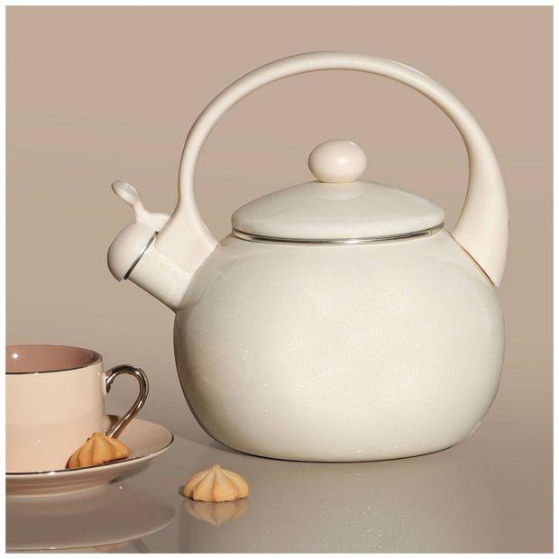 Чайник эмалированный со свистоком с эффектом металлик серия "deluxe" 2,2 л-901-072