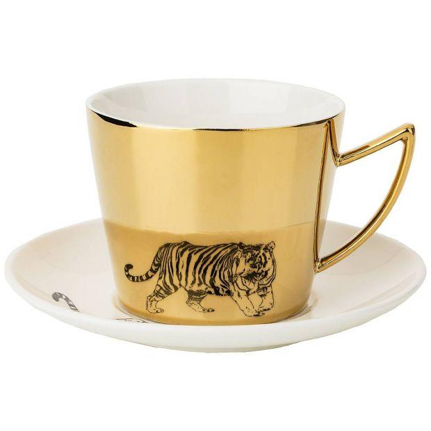 Чайный набор "tiger" на 1пер. 2пр. 220мл, золотой (кор=6наб.)-91-092
