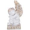 Фигурка декоративная "ангелочек на пьедестале" цвет:белый с позолотой высота=20см-169-569