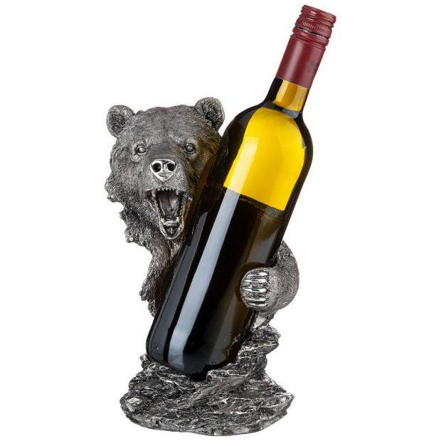 Подставка под бутылку "медведь" 16*14*26 см цвет: сталь-169-415