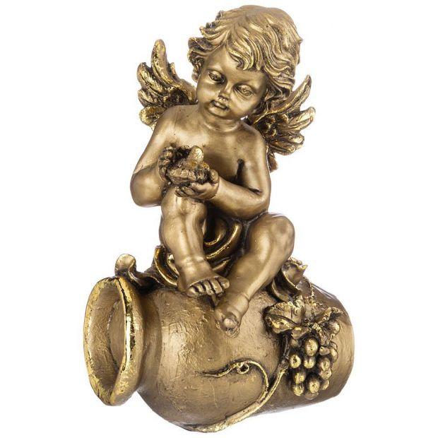 Фигурка декоративная "ангел на амфоре" высота 31 см цвет: бронза с позолотой-169-363