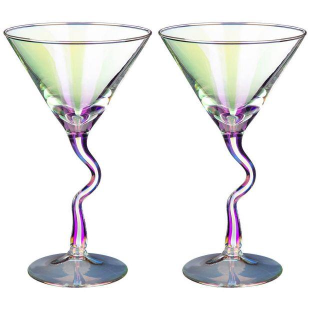 Набор бокалов из 2 шт для шампанского  "лиловая дымка" 200 мл-194-644