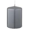 Свеча столбик высота 10см серый лакированный диаметр 7 см-348-841 (Товар продается кратно 4шт)