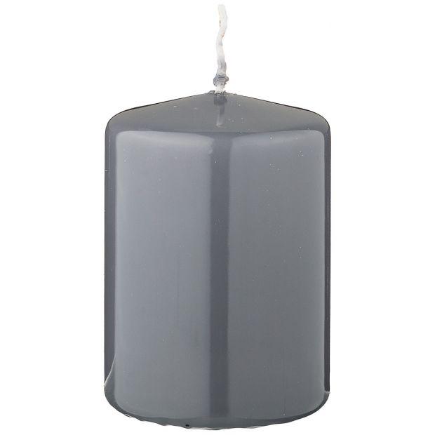 Свеча столбик высота 10см серый лакированный диаметр 7 см-348-841 (Товар продается кратно 4шт)