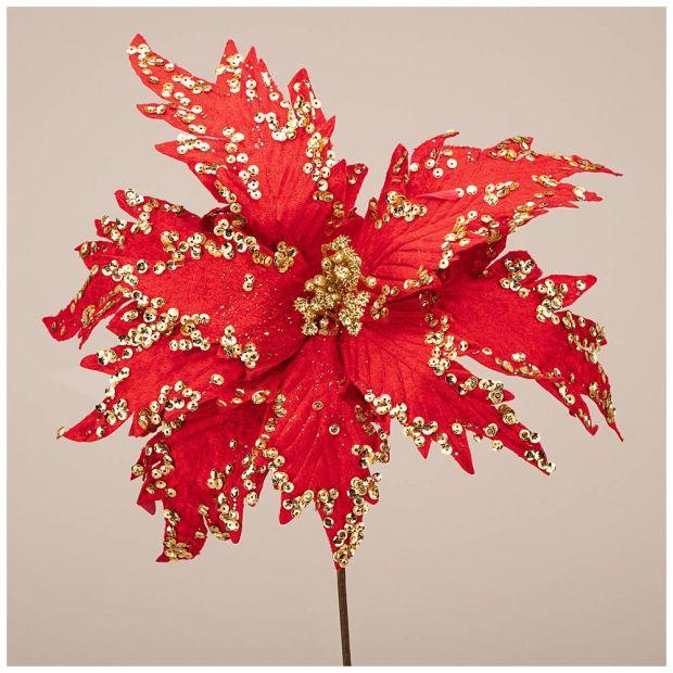 Цветок искусственный "пуансетия" 30*50 см. (кор=360шт.)-226-1050