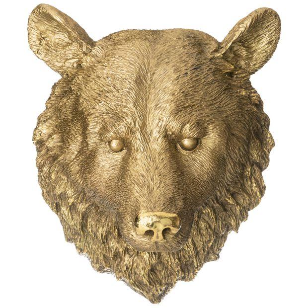 Панно "голова медведя" н-44см,l-30см цвет: бронза с позолотой-169-775