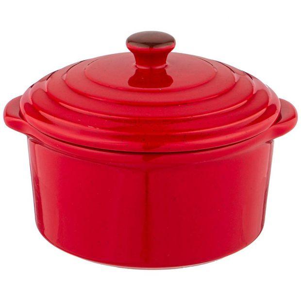Гоpшочек для запекания agness "modern kitchen" красный 600мл 16*14*11 см-777-092