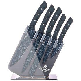 Набор ножей agness на пластиковой подставке, 6 предметов-911-647