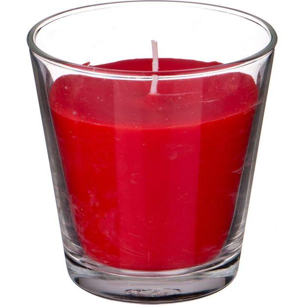 Ароматическая свеча в стакане диаметр=8 см. высота=9 см. цвет красный-602-072