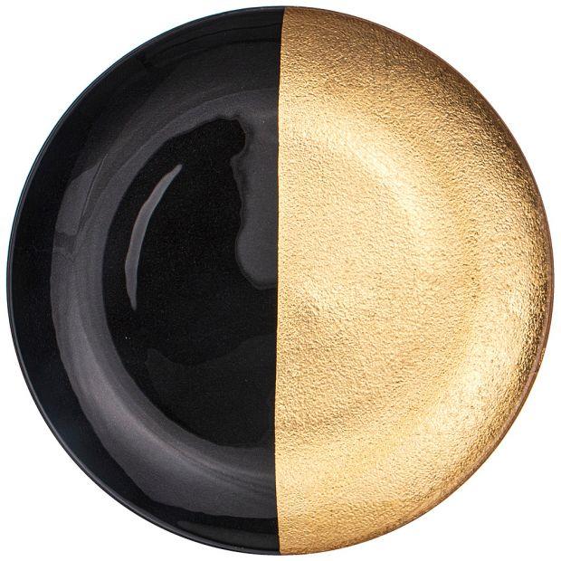Тарелка "bohemia" black/gold 21см-336-114