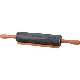 Скалка мраморная с деревянными ручками длина=46 см.диаметр=6 см.-925-109
