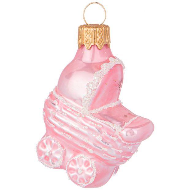 Ёлочное украшение "детская коляска" в подарочной упаковке высота=9см-140-254