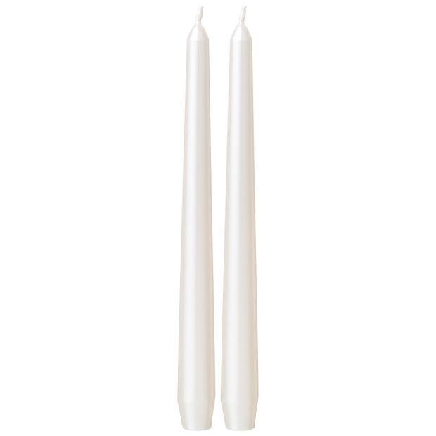 Набор конических свечей  bartek из 2-х штук "белый перламутр" 2,1*25см-350-180