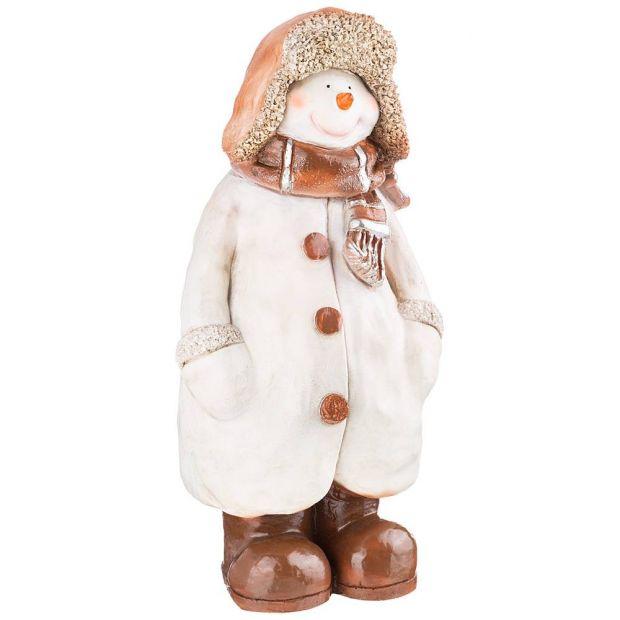 Изделие декоративное "снеговик в пальто и в шапке" высота 50 см-169-209