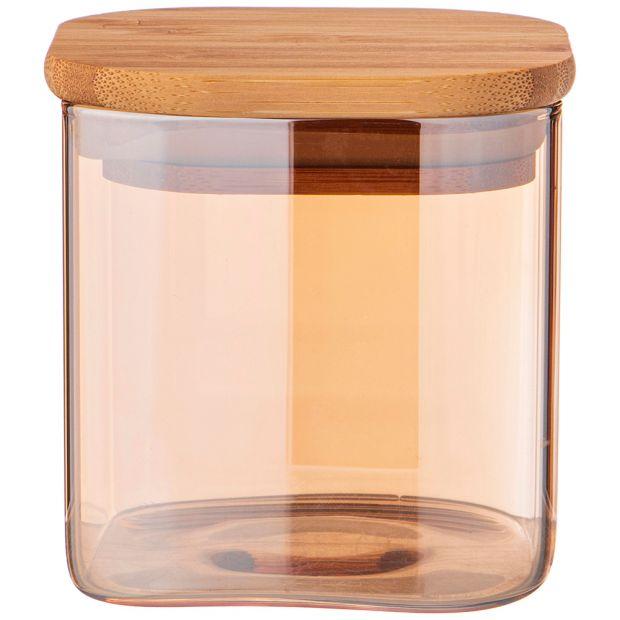 Емкость для сыпучих продуктов agness "amber" 370 мл 8x8x8 cm цвет:янтарный-889-147