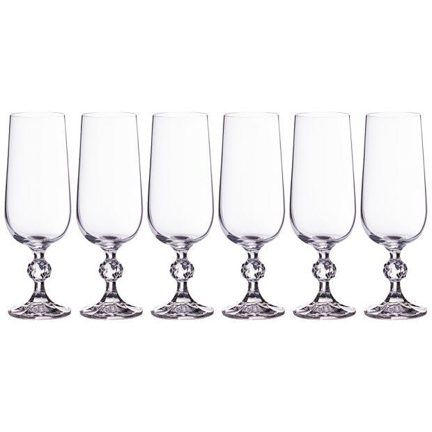 Набор бокалов для шампанского из 6 шт. "claudie/sterna" 180 мл высота=17 см (кор=8набор.)-669-100
