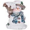 Фигурка декоративная "снеговичок с подсвечником" высота=12см-169-617