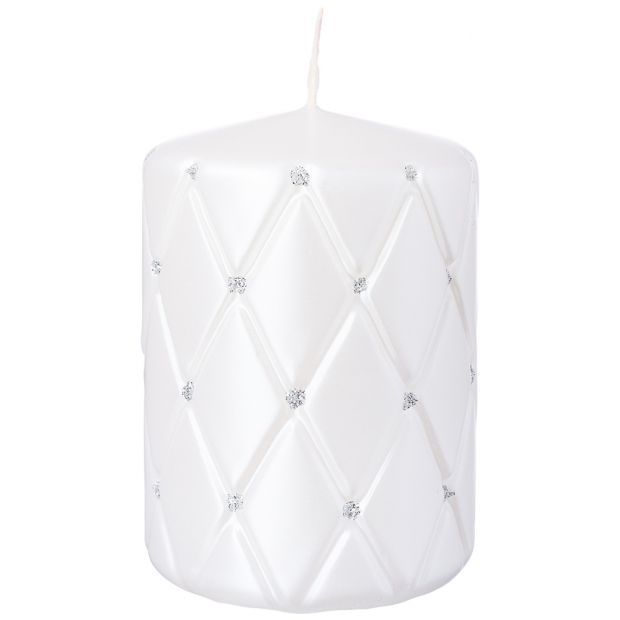 Свеча декоративная столбик высота 10см "диамант" white-348-856