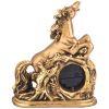 Фигурка декоративная с часами "лошадь" н-22см цвет: бронза с позолотой-169-905