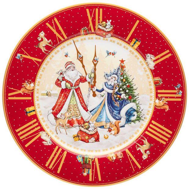 Тарелка обеденная lefard "часы" 26см красная (кор=18шт.)-85-1718