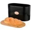 Набор agness "черное золото" хлебница 2 в 1    34*18*20 см, банка для сыпучих 11*15,5 см 3 шт-790-191