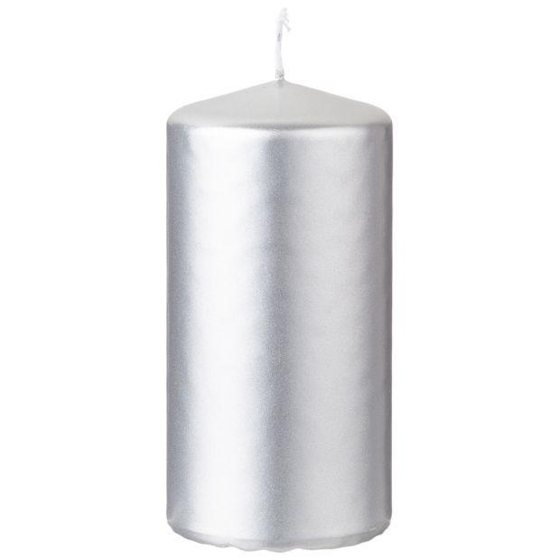 Свеча bartek колонна "серебро металлик" 5*10 см-350-163