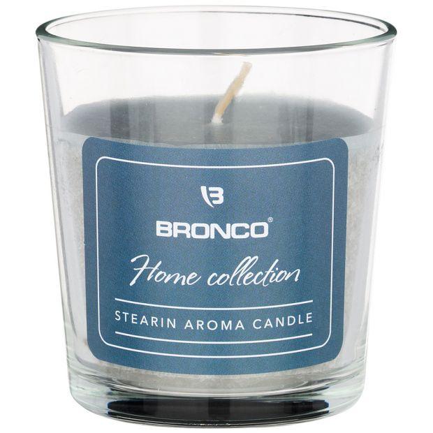 Свеча bronco в стакане стеариновая ароматизированная серая 7,8*8,5 см-315-277