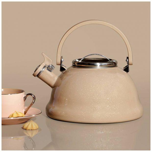 Чайник эмалированный со свистоком с эффектом металлик серия "deluxe"2,5 л.-901-088