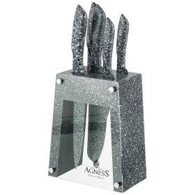 Набор ножей agness  на пластиковой подставке, 6 предметов-911-679