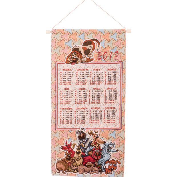 Гобеленовы календарь "команда собачек" 32х65 см-404-001-02