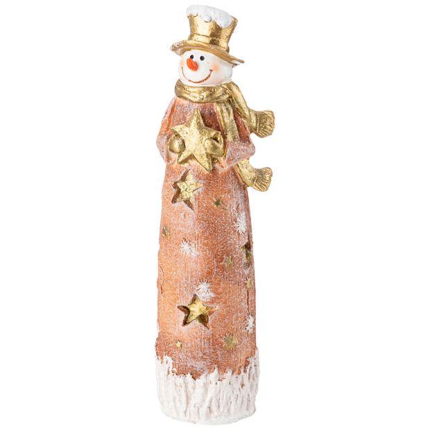 Фигурка декоративная "снеговик со звездочкой" 24*8см-169-620