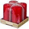 Набор свечей из 4 шт. 10*5 см. красный лакированный (кор=6 наб.)-348-446