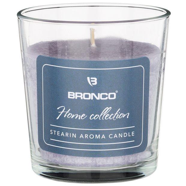 Свеча bronco в стакане стеариновая ароматизированная лавандовая 7,8*8,5 см-315-278