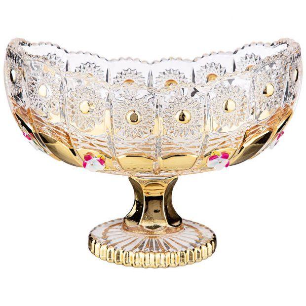 Конфетница "lefard gold glass" 15,5*9 см. высота=11 см. (кор=24шт.)-195-169