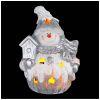 Фигурка декоративная "снеговик с скворечником" с подсветкой 16*20 см-169-201