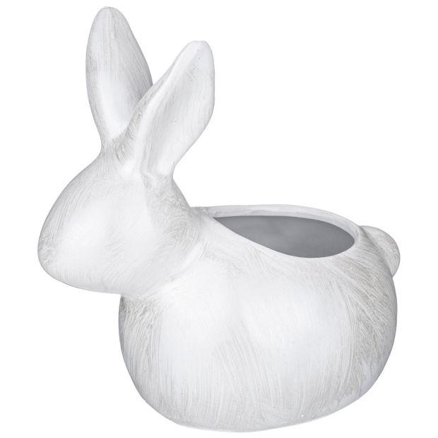 Кашпо декоративное "кролик", 16*15,5см, цвет: белый перламутр-169-806
