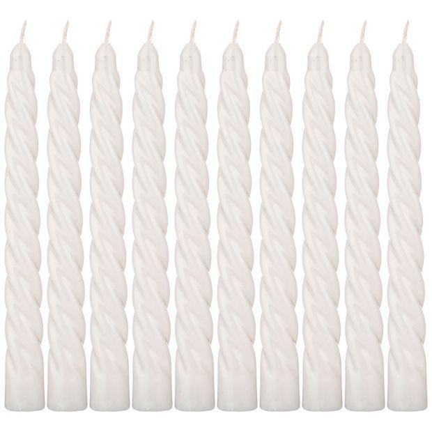 Набор свечей bronco витые белые 10шт.  2,2*24 см-315-306