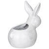 Кашпо декоративное "кролик", 16*15,5см, цвет: белый перламутр-169-806