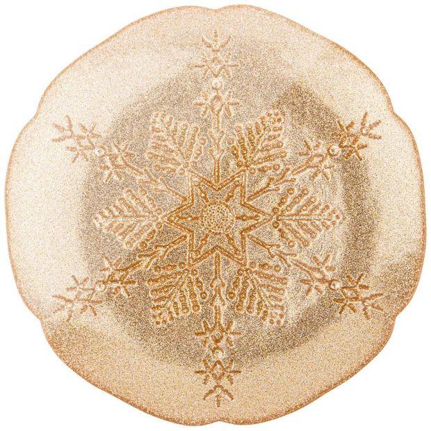 Тарелка акцентная "snowflake" gold 21см-339-233