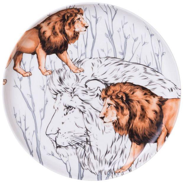 Тарелка закусочная lefard "animal world" лев 20,5 см (кор=24шт.)-590-411