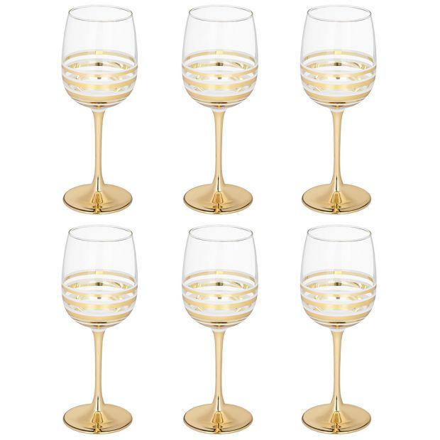 Набор из 6-ти фужеров для вина "line gold", 420 мл-194-832