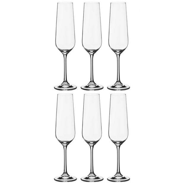 Набор бокалов для шампанского из 6 шт. "дора" 200 мл. высота=25 см.-669-194