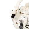 Чайник agness эмалированный со свистком, серия "парижские коты" 2,2л, индукционное дно-934-394