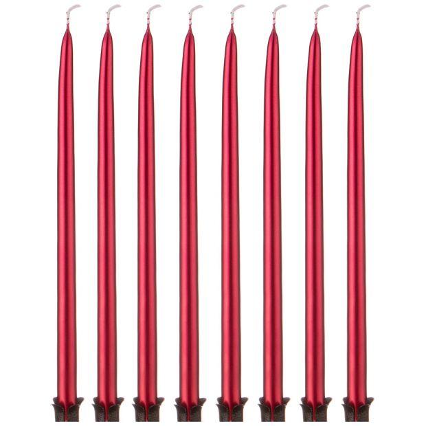 Набор свечей из 8 шт. 23/1 см. металлик красный (кор=3набор.)-348-625